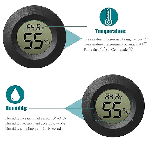 10-Pack Mini Thermometer Hygrometer, Small Digital Electronic Temperature Humidity Meters Gauge Indoor LCD Display for Greenhouse, Garden, Cellar, Fridge, Mason Jar - Image 2