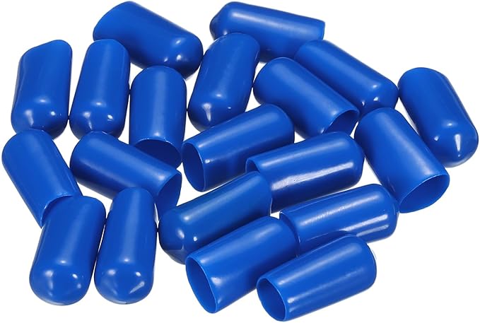 uxcell 20pcs Rubber End Caps 9.5mm ID Vinyl PVC Round Tube Bolt Cap Cover Screw Thread Protectors Blue - Image 4