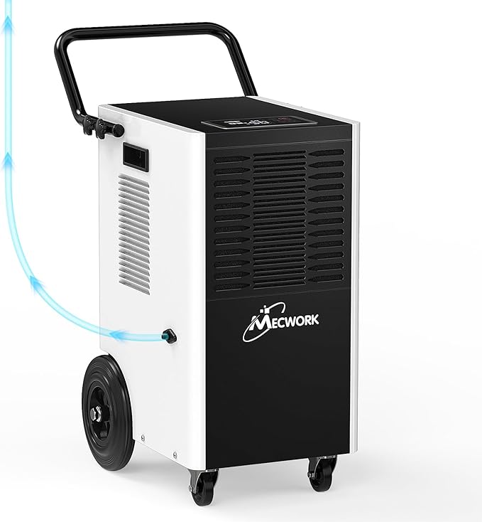 170 Pints Commercial Dehumidifier with Pump and Drain Hose, Quiet Dehumidifiers for Basement, Dehumidifier Water Damage Restoration up to 8,600 sq ft, Auto Defrost(1PCS) by Mecwork