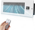 VELLEE Quiet Register Booster Fan Fits 4" x 12" (DUCT OPENING CUTOUT), 10-Speed Smart Heating Cooling AC Vent Booster Fan w/Remote Control & Thermostat Control (White) - Corded by VELLEE