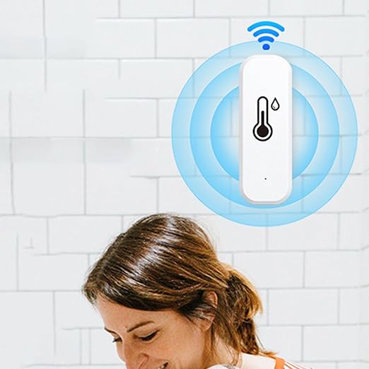 Smart Sensor - WiFi Temperature Sensor, Wireless Humidity Monitoring, Remote Control Device, Data Storage Export, High Precision Tool, Automation Accessory for Indoor Use, 2.76x0.98 Inches - Image 3