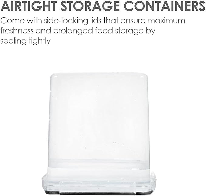 Vtopmart Food Storage Containers 2.5L / 84.5oz, 4 Pieces BPA Free Plastic Airtight Canister for Flour, Sugar, Baking Supplies, with 4 Measuring Cups and 24 Labels, Black - Image 3