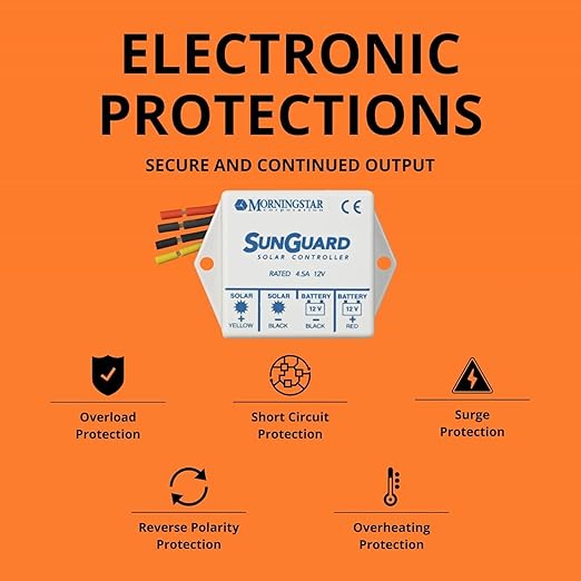 Morningstar Sunguard 4.5A PWM Solar Charge Controller (SG-4) - Intelligent Solar Panel Regulator. Supports 12V Batteries, Outdoor Rated, Highly Reliable and Easy to Install - Designed in The USA - Image 4