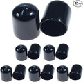 Acocony 13/16 Inch Rubber Cap Round Rubber End Caps PVC Flexible Protector Plastic Plugs for Round Holes Black Pack of 12 by Acocony