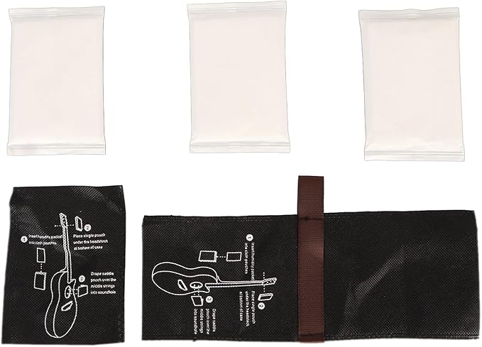 Guitar Humidifier Packs, Humidity Control Bag, Dual Way Humidification System, 3PCS - Automatic Humidity Regulation, Maintains 45-50%, Ideal for Acoustic Guitar Bass Violin (3 Humidifier Packs by Unknown