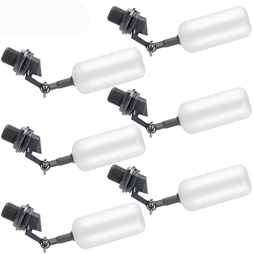 meekoo Float Ball Valve, 1.57 Inch Male Automatic Fill Feed Humidifier Tank Water with Adjustable Arm for Ponds, Livestock Water Trough, Aquariums, Aquaculture, Hydroponics and Reservoir(6 Pack) by meekoo