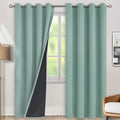 BGment Thermal Insulated 100% Blackout Curtains for Bedroom with Black Liner, Double Layer Full Room Darkening Noise Reducing Grommet Curtain (52 x 90 Inch, Frosty Green, 2 Panels) by BGment
