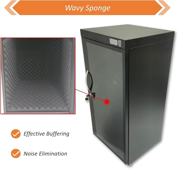 INTBUYING Musical Instrument Storage Dry Cabinet Electronic Dehumidifier Cabinet 35-60% RH Dual Humidity Control 110V Digital Display Lockable for Bass Violin Guitar Viola Erhu Pipa - Image 9