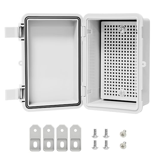 Junction Box, ABS Plastic, IP65 Waterproof Dustproof Universal Electrical Enclosure, Hinged Shell Outdoor and Indoor Usage Project Box, 5.9"x 3.9"x 2.8"(150x100x70mm), Grey by LMioEtool