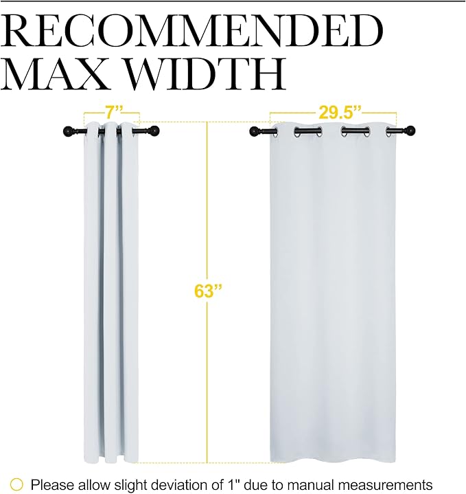 NICETOWN Room Darkening Draperies Curtains Panels, Window Treatment Thermal Insulated Grommet Room Darkening Curtains/Drapes for Bedroom (Greyish White, 2 Panels, 34 by 63) - Image 8