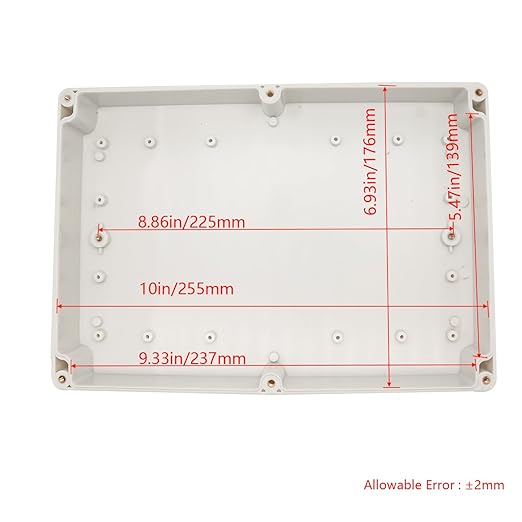 Project Box IP65 Waterproof Junction Box ABS Plastic Electrical Boxes DIY Electronic Project Case Power Enclosure White 10.35x7.17x2.36 inch (263 x 182 x60 mm) - Image 3