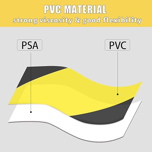 Hazard Tape 2 Inch x 108 Feet Black & Yellow Ultra-Adhesive Hazard Warning Safety Stripe Tape, Adhesive Marking Barrier Tape for Marking Floor, Walls - Image 4