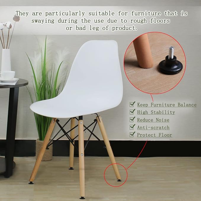 uxcell M8 x 18 x 45mm Screw on Furniture Glide Leveling Feet Floor Protector Plastic Pad Adjuster for Cabinet Chair Leg 2 Pack - Image 6