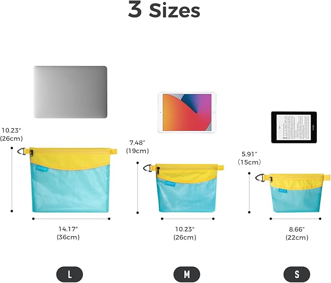 pack all Water-resistant Material Zipper Pouch, Mesh Zipper Bag for Storage, Travel, Office (Medium, Blue) - Image 7