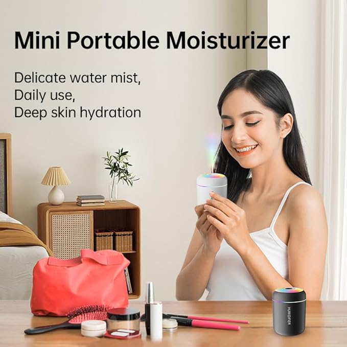 180ml Portable Small Humidifier with Colorful LED Night Light, USB Personal Desktop Humidifier for Car Home Office Travel, Auto Shut-Off, 2 Mist Modes, Super Quiet - Image 7