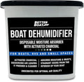 Moisture Absorber with Activated Charcoal Dehumidifier Bucket, Unscented Odor Absorber for Closet Basement Bathroom Boat RV, Disposable No Refill - Better Boat by BetterBoat
