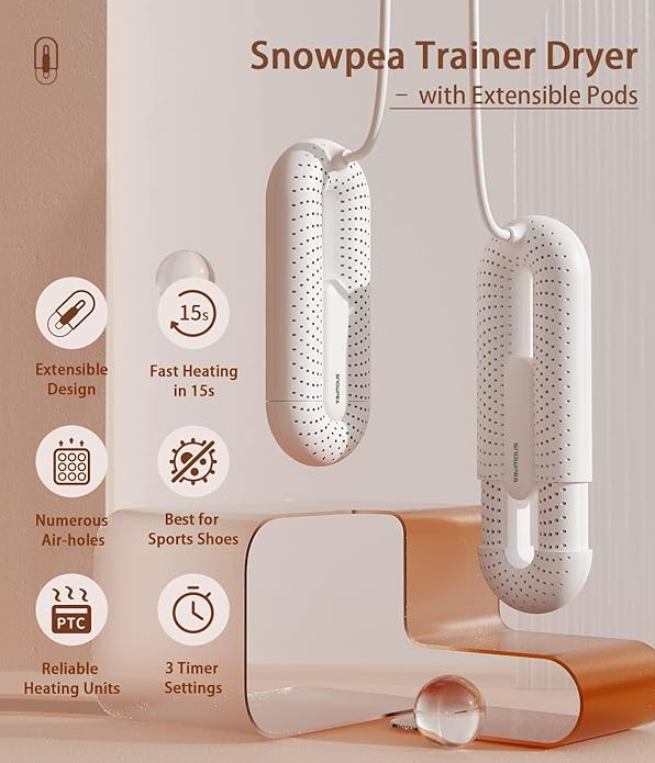 Snowpea Electric Shoe Dryer, Ski Boots Dryer, Shoe & Boot Warmer for Sweaty Sneakers Trainer Shoes with 3/6/9 Hours Timer - Image 2