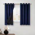 BGment Short 100% Blackout Curtains for Bedroom, Thermal Insulated Energy Efficiency Noise Reducing Grommet Curtains 54 Inch Length with Liner for Small Window 2 Panels Each 52 Inch Wide, Navy Blue by BGment