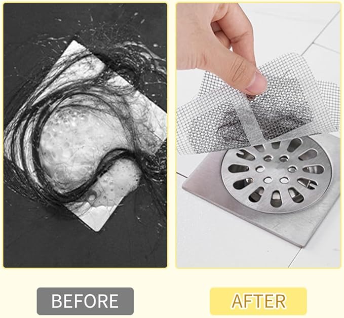 Disposable Hair Drain Stickers, 2025 Upgraded Disposable Floor Drain Filter Stickers, Bathroom Shower Drain Protector, Mesh Cover Floor Drain Sticker for Kitchen Bathroom Tub (10) - Image 6