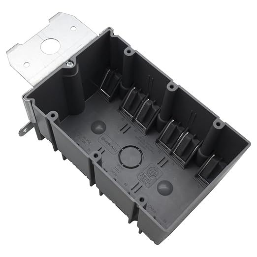 MAKERELE 3 Gang Adjustable Electrical Outlet Box Plastic, 49 Cubic Inch Adjustable Electrical Junction Box, Grey PVC Outlet Wall Electrical Box, ETL Certified(1 Pack) by MAKERELE