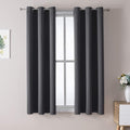 ChrisDowa Small Window Curtains 50 inches Long for Bedroom - Grommet Short Thermal Insulated Room Darkening Curtains for Kitchen (2 Panels, Dark Grey, 29 x 50 Inch) by ChrisDowa