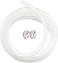 Clear Vinyl Tubing 5/16" ID × 7/16" OD -10 Ft 60PSI,Flexible Plastic Tubing, BPA Free Non-Toxic, Multipurpose Hybrid Clear Reinforced Tube with 2 Screw Clamps by ProfessionalBrand