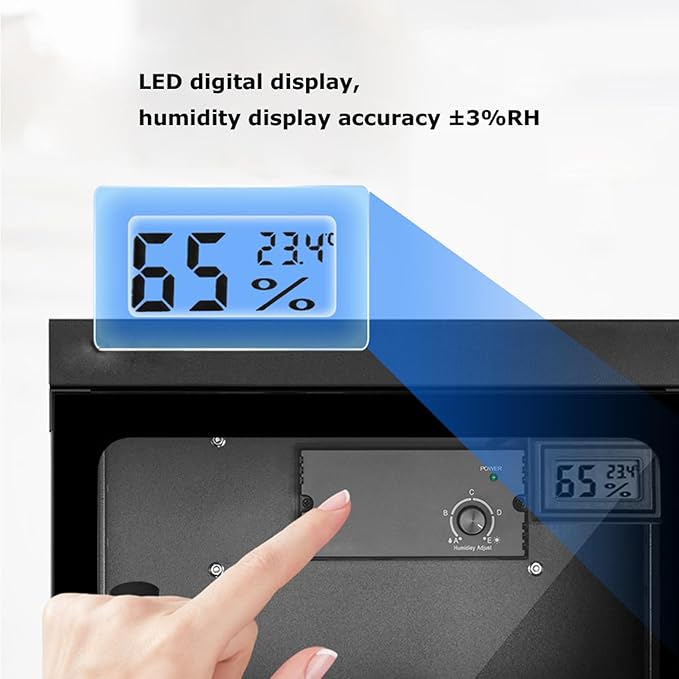 INTBUYING Camera Lens Dry Cabinet 30L Electronic Dry Cabinet for Camera Lens Storage with Lock 2 Layers Intelligent Temperature Humidity LED Screen Noiseless - Image 3