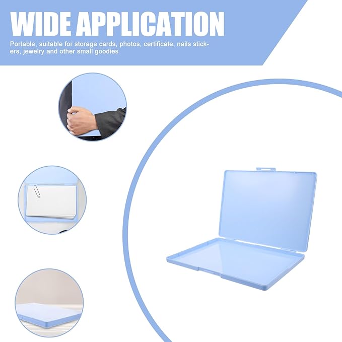 A4 Large Capacity Document Storage Box with Lid, Sky Blue Plastic Card Organizer and Certificate Holder, Multi-functional Office File Organizer for Business and Home Use - Image 6