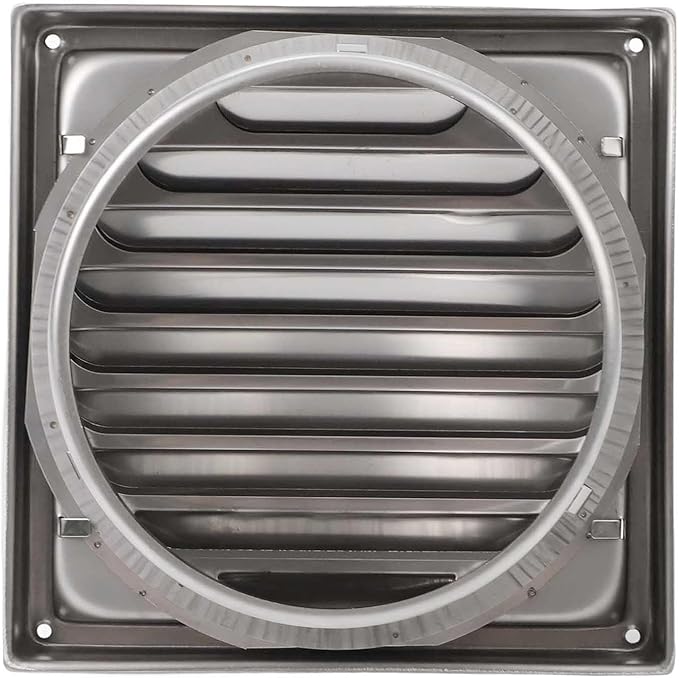 Stainless Steel Vent Outlet Wall Air Vent Cover for Bathroom Kitchen Ceiling Exhaust Grille 125mm 150mm Adjustable Air Vent Grille Silver Metal Duct Cover(150MM) - Image 5