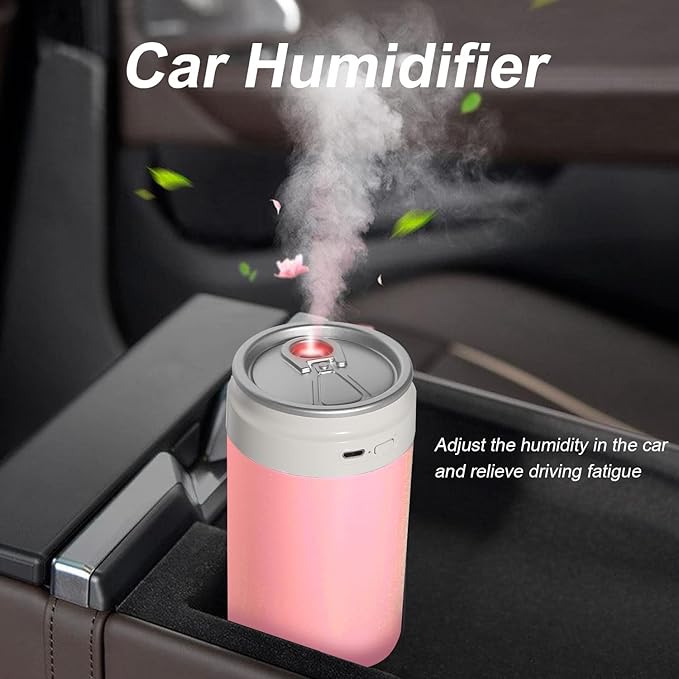 Humidifiers, Humidifier for Bedroom, Can Air Humidifier, Humidifiers for Home and Plants, USB Powered And Battery Powered Portable for Home Office Car Outdoor, 2 Mist Modes, Night Light, Auto-Off - Image 3