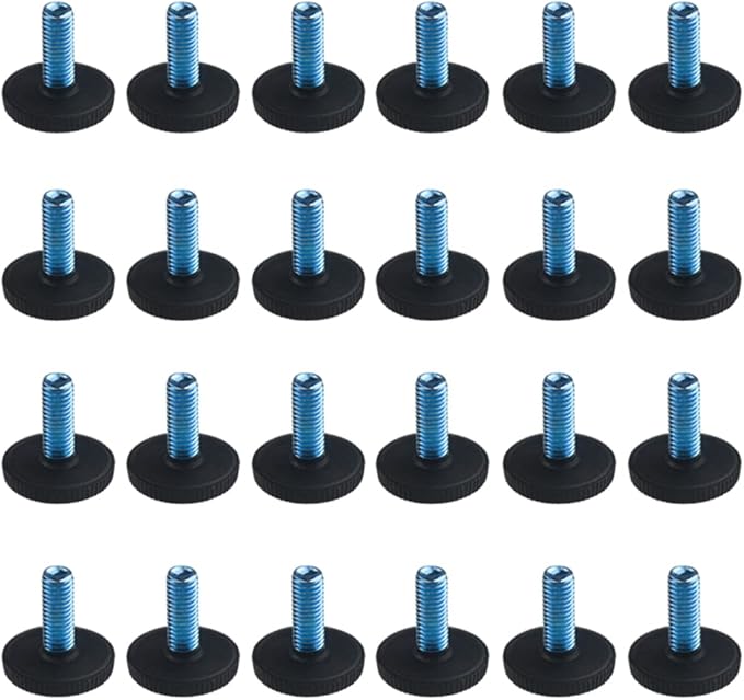 TOVOT 24PCS M8×1.25mm(Pitch) Furniture Leveling Feet Table Feet Screw on Adjustable Furniture Levelers for Chair Cabinet Sofa by TOVOT