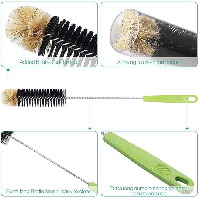 16in Bendable Bottle Brush, Long Handle Bottle Cleaning Brush for Cleaning Narrow Neck Bottles, Baby Bottles, Flask, Pitcher, Vase, Bird Feeder, Home Kitchen Sink Cleaning Brush, Water Bottle Brush - Image 3