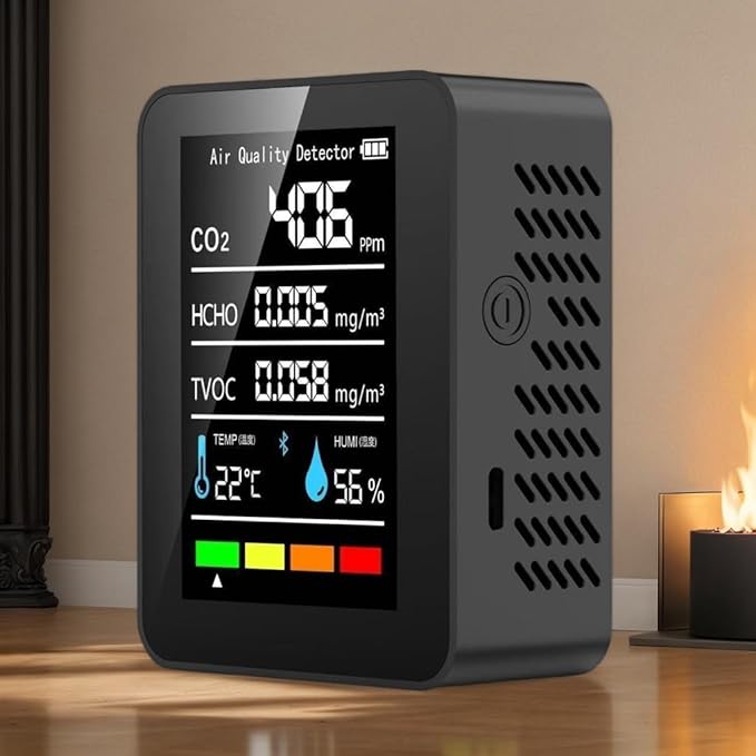 5 in 1 Air Quality Monitor CO2 Meter Carbon Dioxide Detector CO2 CO TVOC HCHO PM2.5 PM1.0 PM10 Temperature Humidity Detection - Image 3