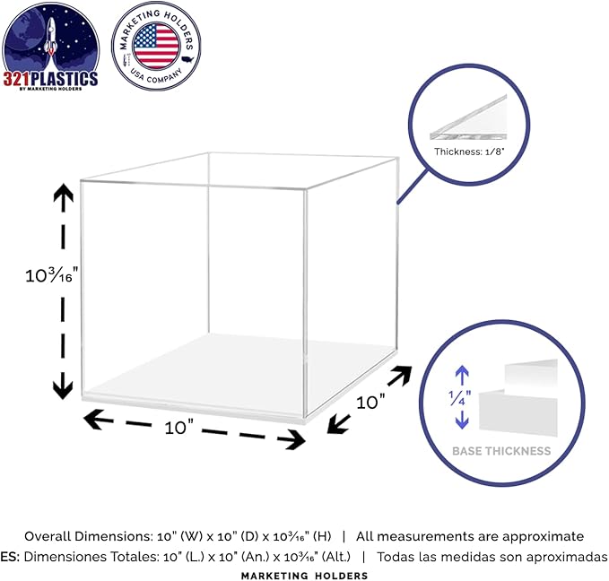 10" x 10" Clear Acrylic Display Box with White Base Perfect for Museums and Art Galleries to Display Artifacts and Collectible Items by Marketing Holders - Image 6