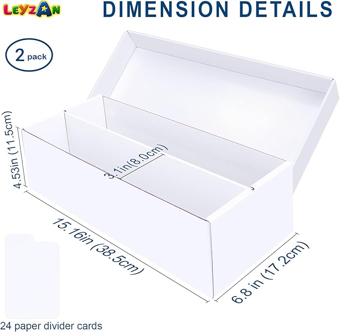 Trading Card Storage Box 2 Pack–1600 Count Cardboard Organizer with Dividers for MTG, TCG, Sports, Toploader - Image 2