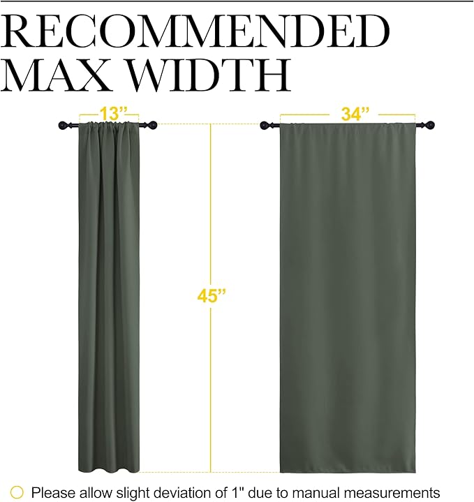 NICETOWN Bedroom Curtains Blackout Draperies - All Season Thermal Insulated Solid Rod Pocket Top Blackout Curtains/Drapes for Kid's Room (Dark Mallard, 1 Pair, 34 x 45 Inch) - Image 7