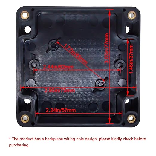 LeMotech ABS Plastic Electrical Project Case Power Junction Box, Project Box Black 3.27"x3.19"x2.2"(83 x 81 x 56mm)(Pack of 2) - Image 5