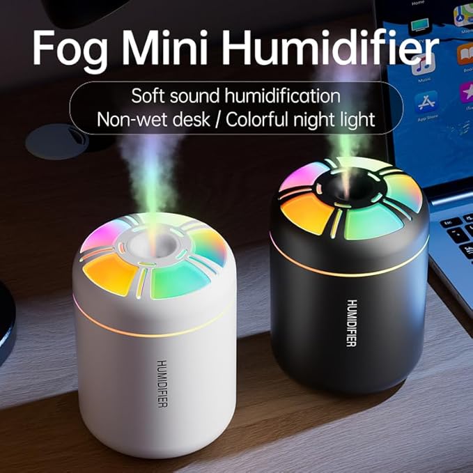 180ml Portable Small Humidifier with Colorful LED Night Light, USB Personal Desktop Humidifier for Car Home Office Travel, Auto Shut-Off, 2 Mist Modes, Super Quiet - Image 2
