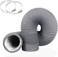 4 Inch 16FT Air Duct, Aluminum Clothing Dryer Vent Hose,Gray PVC Lightproof Exhaust Hose for Fan Filter and Grow Tent, 2 Clamps Include… by YIJUHOU