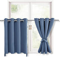 Hiasan Blackout Curtains for Bedroom, 52 x 36 Inches Long - Thermal Insulated & Light Blocking Window Curtains for Living Room, 2 Drape Panels Sewn with Tiebacks, Blue Haze by Hiasan