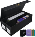 Trading Card Storage Box with Magnetic Closure for 2400+ Sleeveless, Sports Card Case with 7 Dividers & 2 Foam Stoppers, Bulk Card Deck Box for MTG, PTCG, TCG, Game Cards by RyshePro