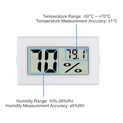 3Pcs Mini Digital Thermometer Hygrometer Electronic Temperature Humidity Gauge Meters Indoor LCD Display Fahrenheit for Greenhouse,Garden,Car Cellar and Office - Image 4