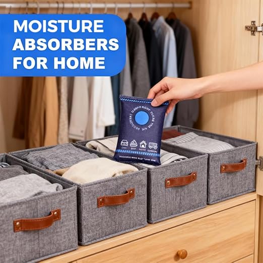 5-Pack Reusable Dehumidifier Bags, 100g Rechargeable Desiccant Packs for Moisture Absorption, Fits Car Truck RV Closet Basement Toolbox - Image 4