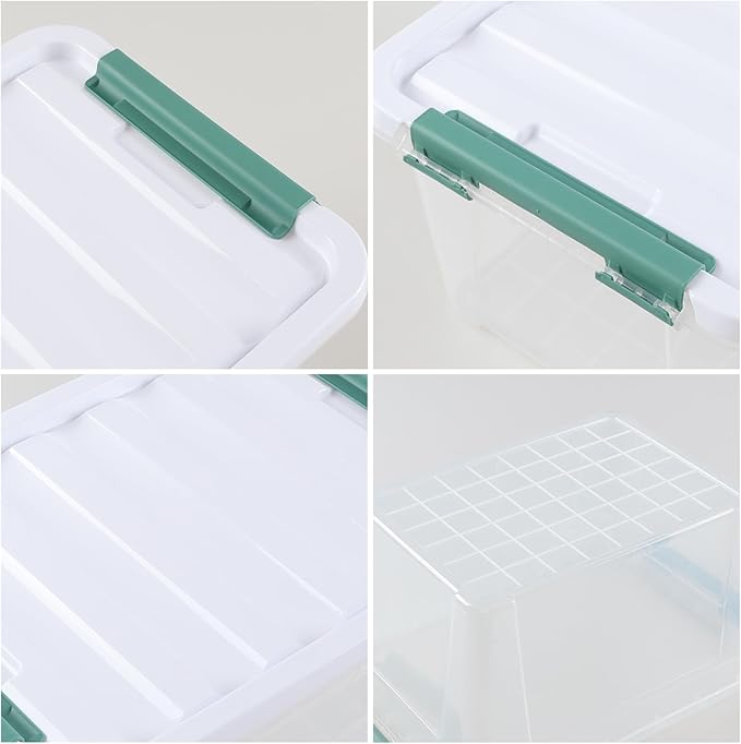 6 Pack 20 L Clear Storage Latch Box, Plastic Storage Bins with Lids - Image 3