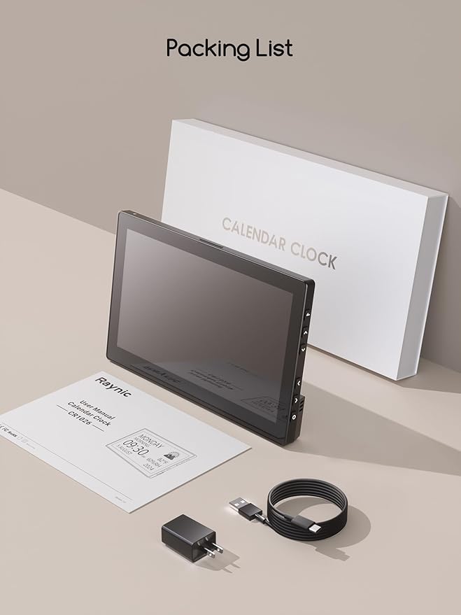 Raynic Digital Clock, Large Display Calendar Clock with 12 Themes, 20 Alarms, 20 Reminders, Auto Dimming, 12/24 Hours, Indoor Temperature, Humidity for Seniors, Desk - Image 9