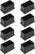 8 Pcs Rectangle PVC Furniture Leg Caps (2" x 1.14"), Vinyl Flexible Chair Leg Floor Protectors for Patio Indoor Chair Table Bed, 29mm x 50mm by Bonsicoky