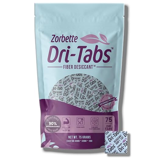 Dri-Tabs | Food-Safe Moisture Absorbers – Keep Fruits, Veggies, Snacks, Bread & More Fresher, Longer! Eco-Friendly, Plant Based Desiccant That Replaces Silica Gel Packets - 75pk (Magenta) by Unknown