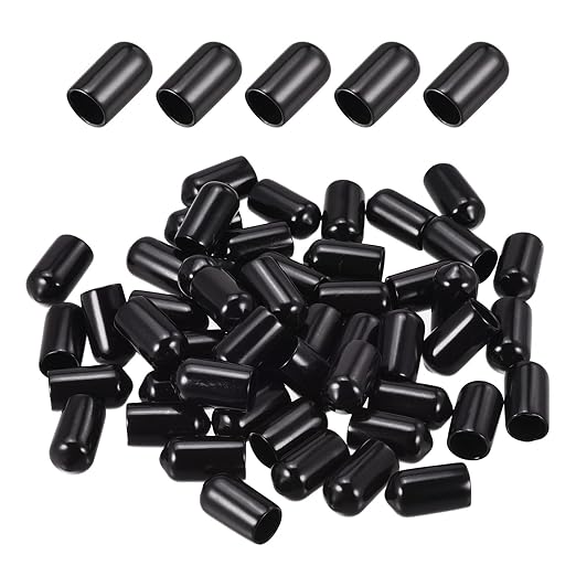 DMiotech 100 Pack 8.5mm ID Black Screw Thread Protectors Rubber End Caps Bolt Covers for Screw Bolt Furniture Pipe by DMiotech