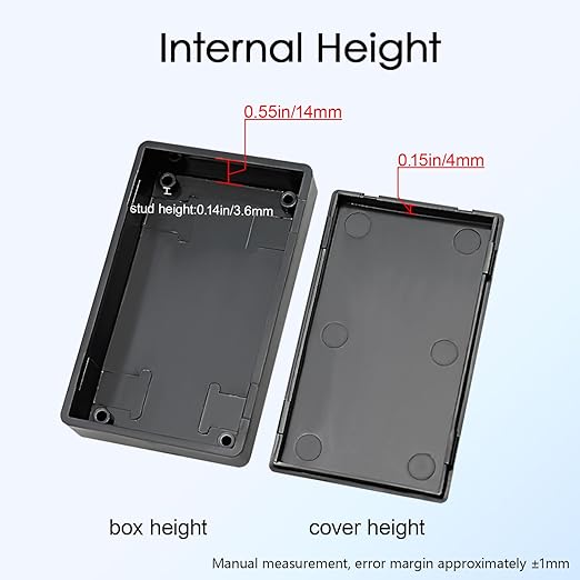 Project Box 8 Pieces Electrical Box Small Junction Box ABS Plastic Enclosure Power Electronic Case Black 2.76" x 1.65" x 0.71"(70 x 42 x 18mm) - Image 5