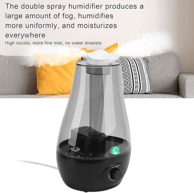 110-220v Air Humidifier Diffuser Mini Double Spray Ultrasonic Atomizer with Night Light for Home Yoga Office Bedroom Pet House(US Plug) - Image 3